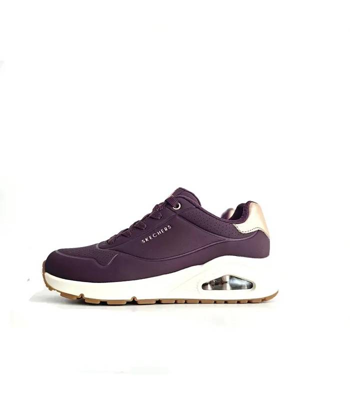 Skechers mujer granate cámara aire vista lateral