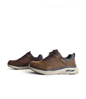 Skechers hombre piel waterproof vista lateral