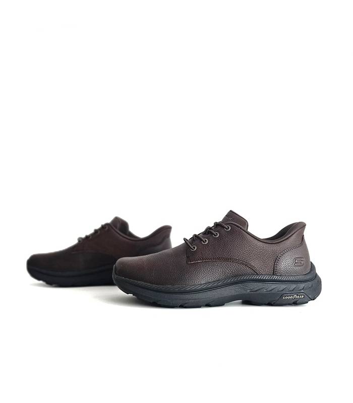 Skechers Pollard Colt hombre piel marrón perfil