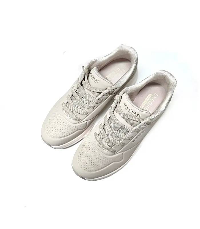 Zapatillas Skechers mujer beige vista superior