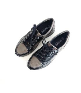 Zapatos mujer gris antracita vista superior