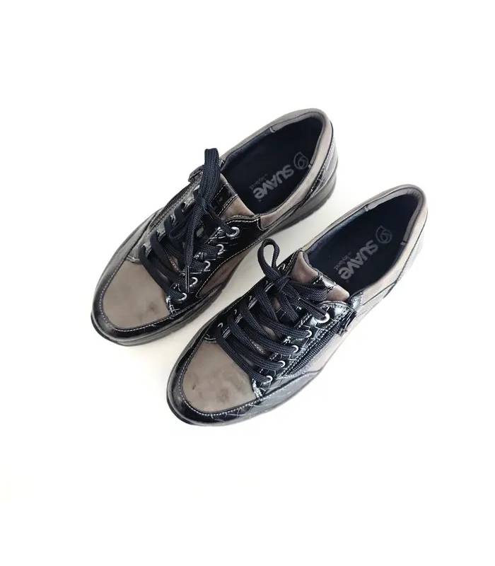 Zapatos mujer gris antracita vista superior
