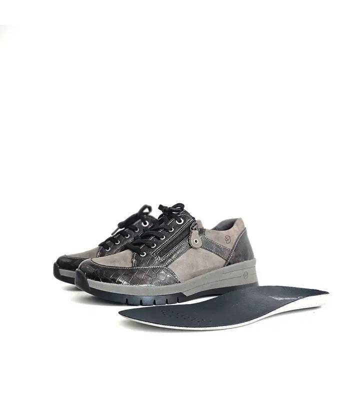 Zapatos mujer plantilla extraíble Suave antracita