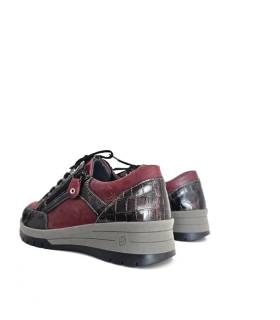 Vista trasera zapatos Suave Star mujer burdeos