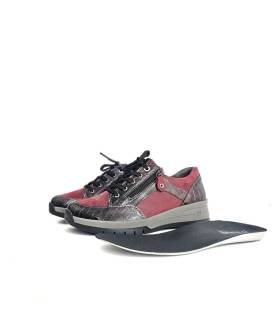 Zapatos mujer plantilla extraíble Suave Star granates