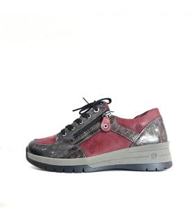 Zapatos Suave Star mujer burdeos perfil lateral