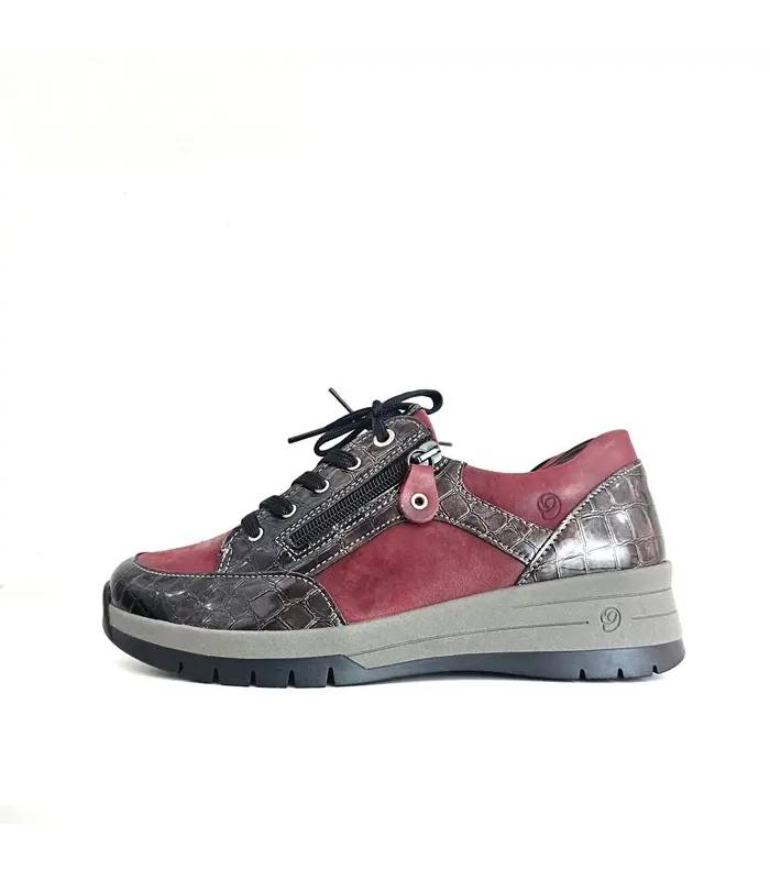Zapatos Suave Star mujer burdeos perfil lateral