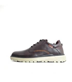 Zapatos casual hombre piel marrón vista lateral