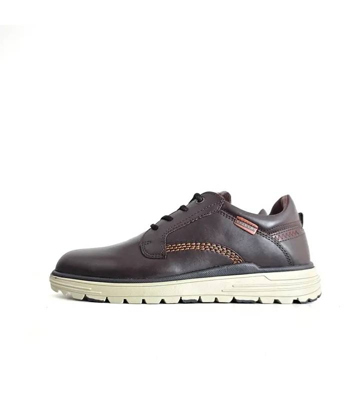 Zapatos casual hombre piel marrón vista lateral