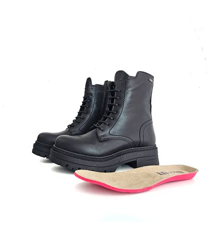 Botas mujer piel negra plantilla extraíble
