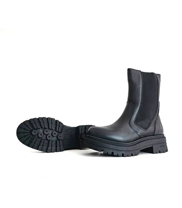 Botas Chelsea mujer piel negra vista suela track