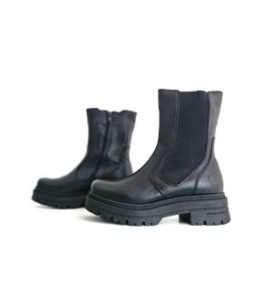 Botas mujer media caña negras estilo Chelsea