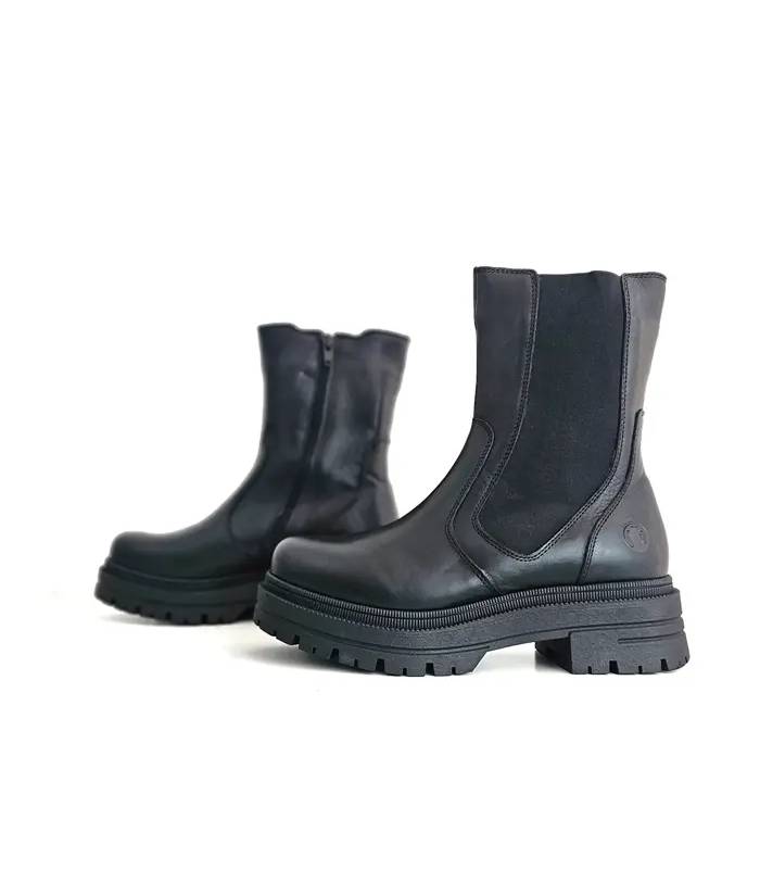 Botas mujer media caña negras estilo Chelsea