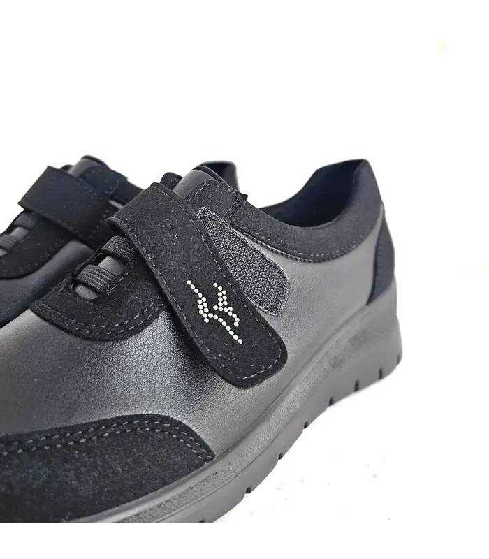 detalle velcro zapatos mujer microfibra elástica Fly Flot