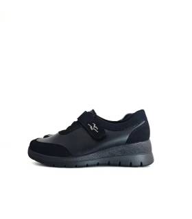 zapatos mujer horma ancha Fly Flot negro gris