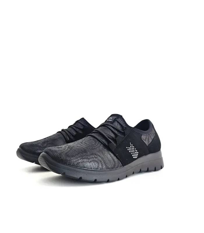 Zapatos FlyFlot mujer cordones elásticos negros