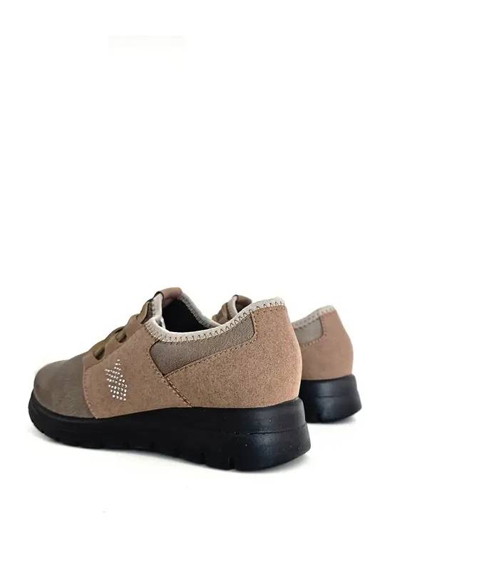 Vista trasera zapatos FlyFlot mujer beige