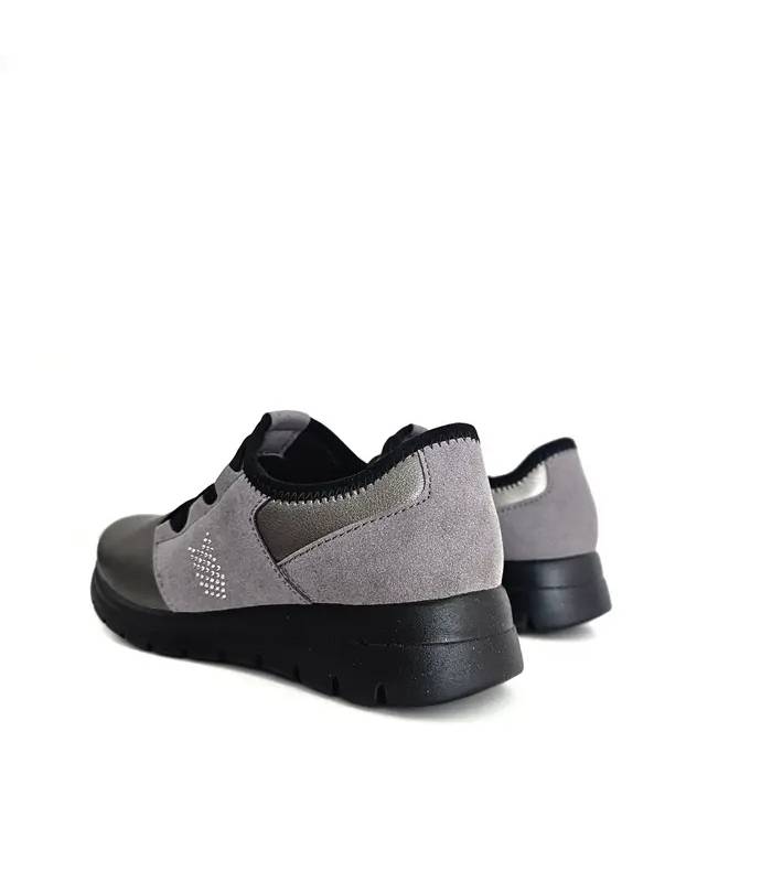 Vista trasera zapatos FlyFlot mujer gris