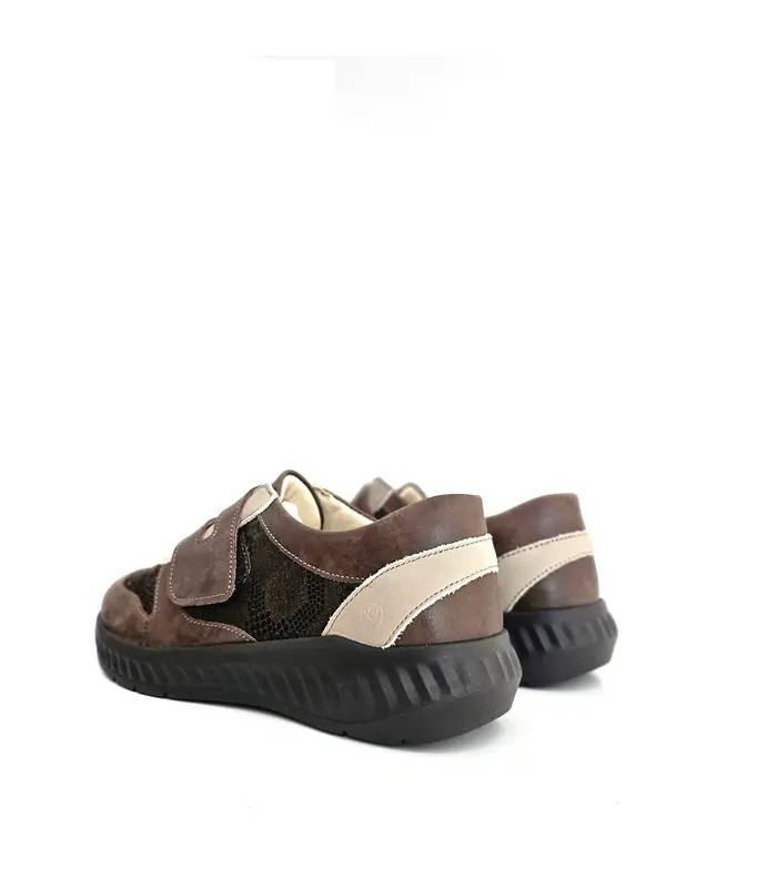 Vista trasera zapatos mujer Suave marrón beige