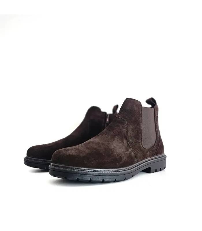 Botines hombre Chelsea impermeables G Comfort marrón vista frontal