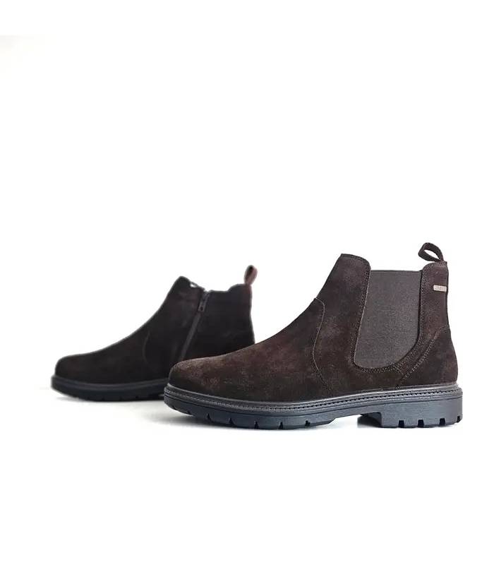 Botines hombre piel marrón G Comfort con elásticos laterales