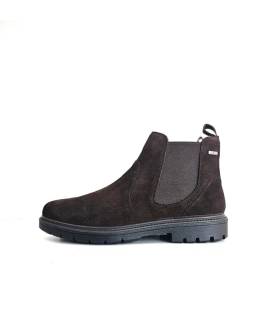 Perfil lateral botines hombre Chelsea marrón ancho especial