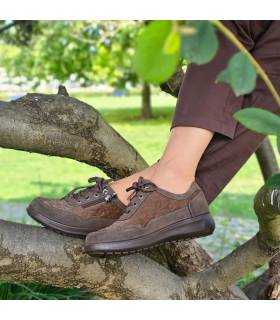 Zapatos Mysoft mujer marrones invierno puestos con pantalon marron