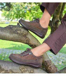 Zapatos Mysoft mujer marrones con cremallera y Memory Foam puestos