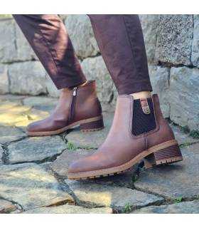 Botines mujer piel marrones The Happy Monk puestos