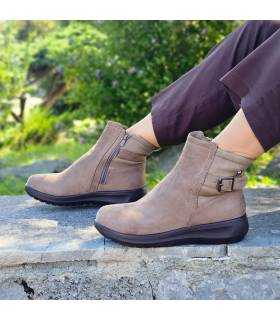 Botines Mysoft mujer beige Water Repellent puestos