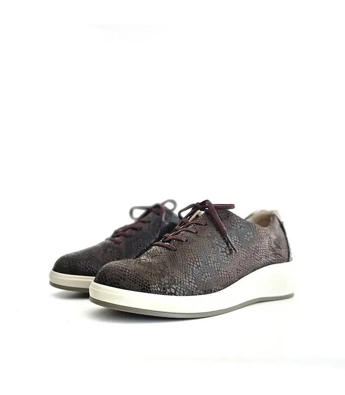 Zapatos mujer horma ancha Suave animal print marrón