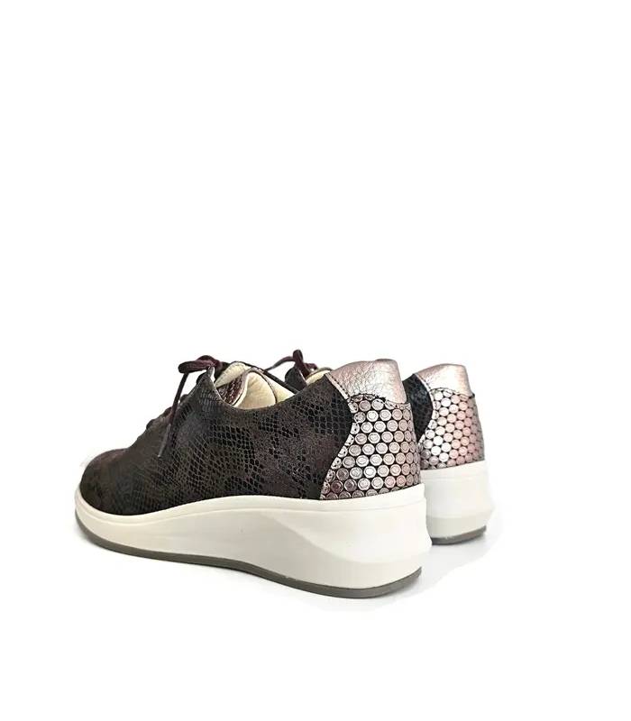 Vista trasera zapatos mujer Suave marrón chocolate