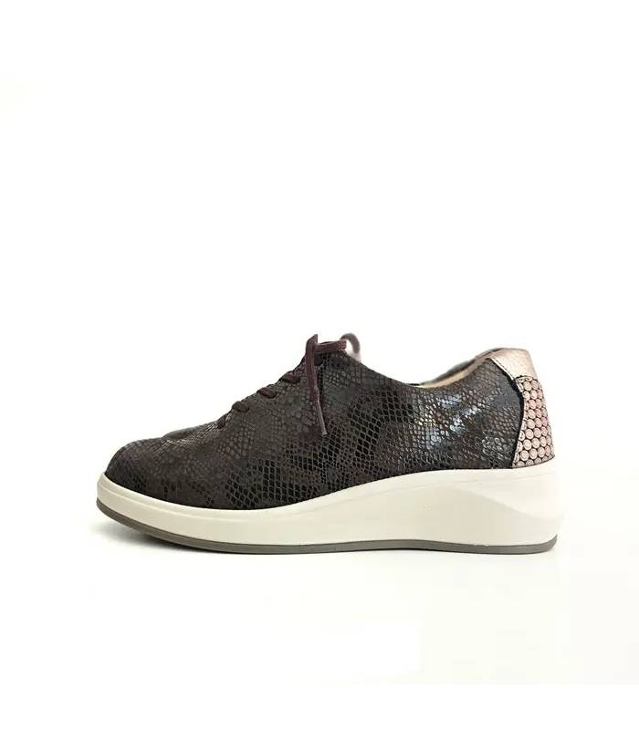 Zapatos Suave by Leyland mujer piel serpiente marrón