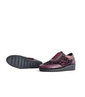 Suela zapatos mujer cuña Barefly burdeos