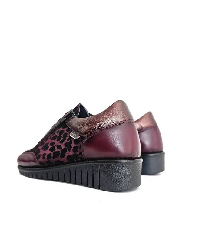 Zapatos Barefly mujer cremallera lateral burdeos