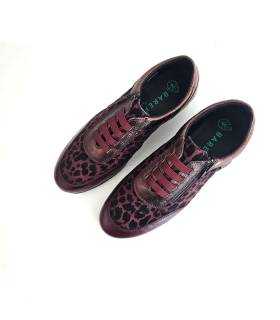 Vista superior zapatos Barefly mujer burdeos