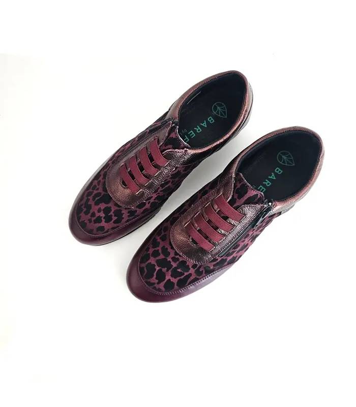 Vista superior zapatos Barefly mujer burdeos