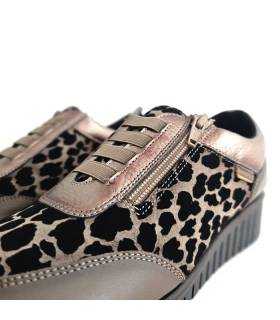 Detalle cremallera zapatos Barefly mujer taupe