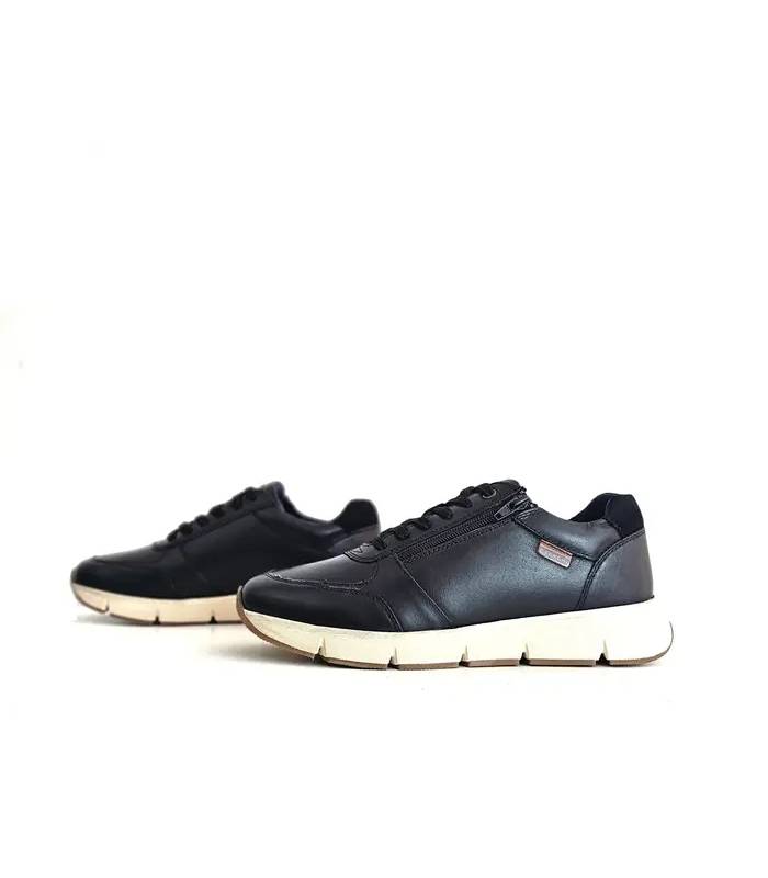 Zapatos Baerchi hombre piel negra perfil lateral