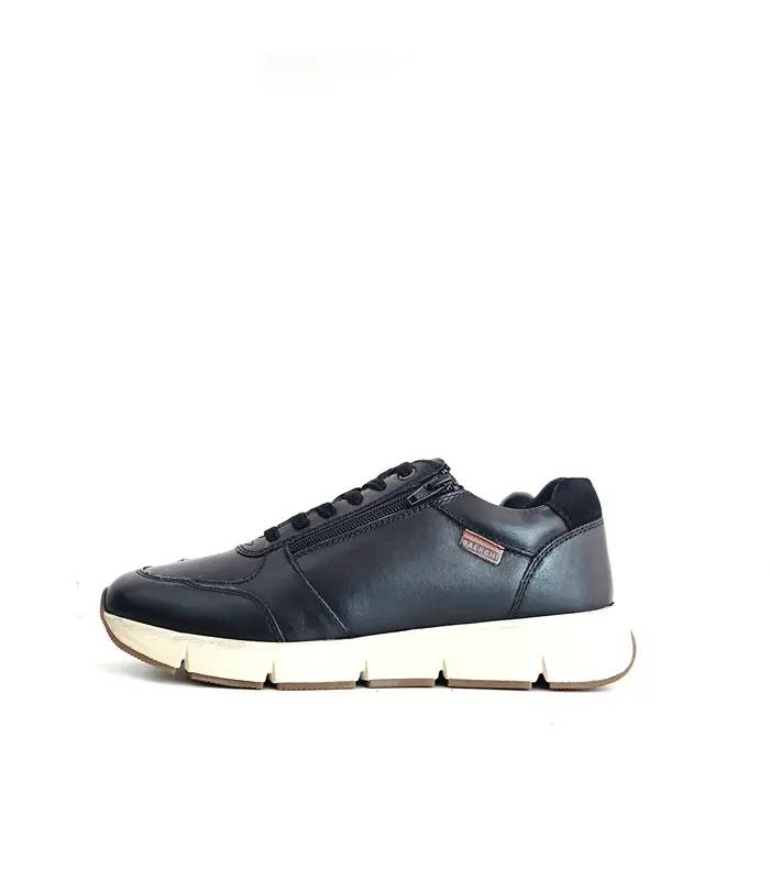 Perfil zapatos casual hombre piel negra Baerchi