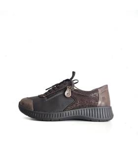 Perfil zapatos mujer Suave Joe marrones horma ancha