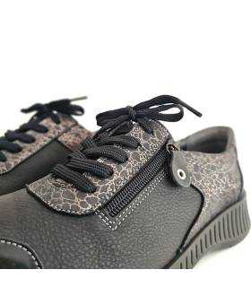 Detalle cremallera zapatos Suave Joe mujer negros