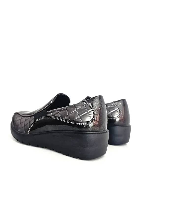 Vista trasera mocasines Doctor Cutillas mujer con cuña