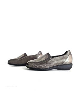 Mocasines Doctor Cutillas mujer piel y licra beige