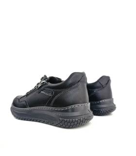 Vista trasera zapatos Luisetti hombre piel negra