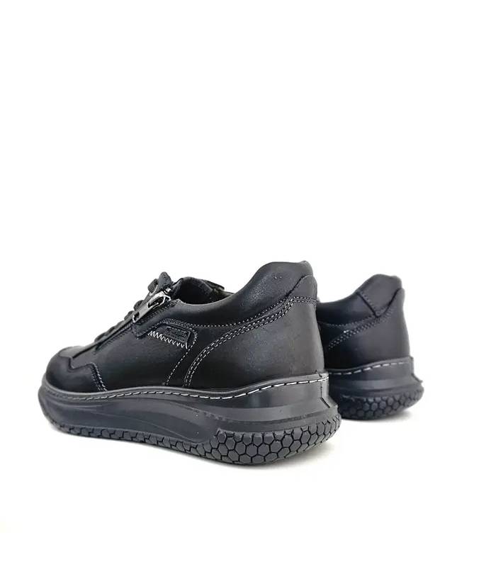 Vista trasera zapatos Luisetti hombre piel negra