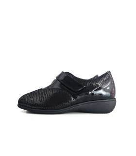 Zapato Doctor Cutillas mujer negro de invierno vista lateral