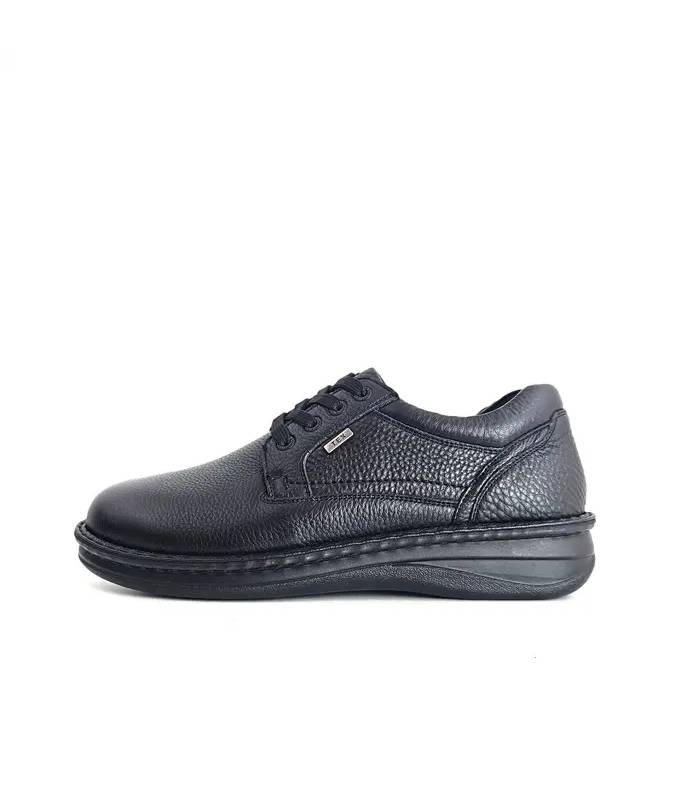 Perfil zapatos hombre horma ancha piel negra