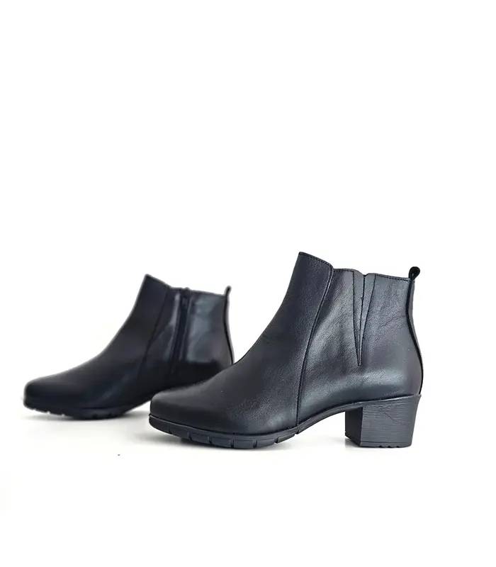 Vista lateral botines Valerias mujer negros