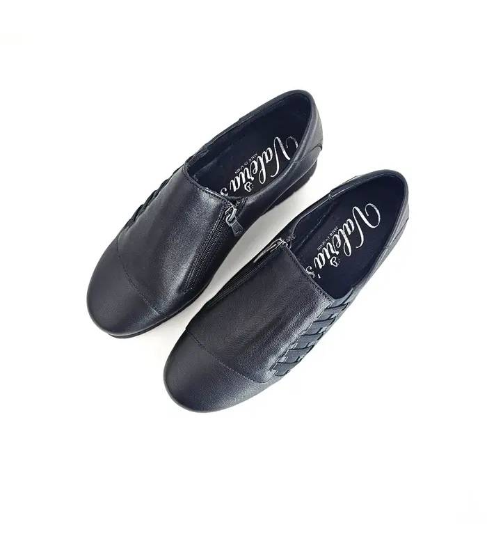 Vista superior zapatos Valerias mujer piel negra